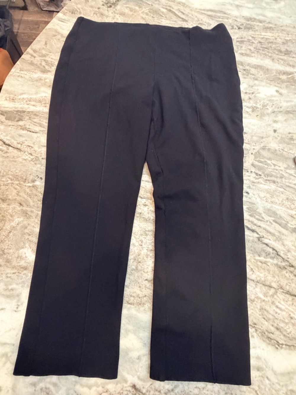 Chico’s Size 3P Black Pants Women Petite Stretch Straight Leg Career Casual